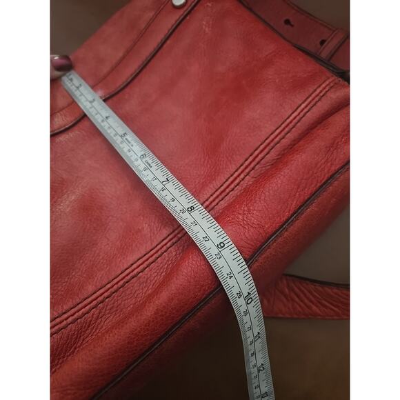 Fossil Maddox Long Love Red Leather Adjustable Sling Crossbody Bag Purse - Picture 8 of 9
